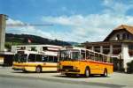 Berner Oberland STI Thun Nr. 52/BE 396'552 Saurer/R&J SH + Buzzi, Bern BE 530'697 FBW/R&J (ex Burri, Teuffenthal) am 9. August 2009 Steffisburg, Post 2