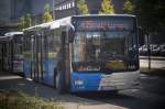 Saarland Ein neuer MAN Lions City LE � eines Subunternehmers am Weltkulturerbe V�lklinger H�tte.