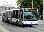 genf TPG - Mercedes Citaro Bus Nr.166 GE 960550 unterwegs auf der Linie 5 in der Stadt Genf am 04.09.2009