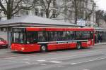MAN Niederflurbus 2. Generation BVR 2133 (D BV 224) mit Werbung f�r Autoreparatur Schmieja.
Hier an der Blumenstr.
21.1.2010