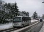 saarbrucken Ein Mercedes Bus der Firma M�ller-Reisen aus Homburg im Saarland f�hrt durch die St. Ingberter Stra�e von Saarbr�cken Ensheim. Die Aufnahme des Fotos war am 01.02.2010.