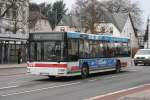 MAN Niederflurbus 2. Generation BVR 2169 (D BV 1117) mit Werbung f�r Linke Party Service.
Aufgenommen an der Blumenstr. am 21.1.2010.