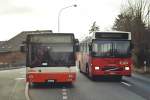MAN Niederflurbus 2. Generation Aus dem Archiv: RBS, Worblaufen Nr. 17/BE 467'417 MAN und AAGK, Koppigen Nr. 4/BE 352'903 Volvo am 4. Dezember 2004 bei der Haltestelle Bolligen Chrotteng�ssli.