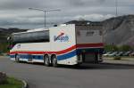 Ein Volvo �berlandlinienbus, der auch Postgut und kleines St�ckgut bef�rdert. ...