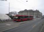 MAN Niederflurbus 1. Generation Bernmobil Nr. 217 (MAN NG272.2) am 9.2.2010 in Bern, Schanzenstrasse. Die MAN A11 sollen noch dieses Jahr gr�sstenteils aus Bern verschwinden. Nicht so der Wagen 217, Ger�chten zufolge, soll der Wagen beim RBS einen 2. Fr�hling erleben.