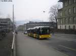 Postauto Postauto/PU SteinerBus Nr. 6 (MAN NG363�) am 9.2.2010 in Bern, Obergericht. Dank PU Steiner kommen MAN Poschtis dieser Bauart nach Bern, denn die Regie und AVA hat keine solche MAN im Bestand.