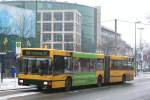 MAN Niederflurbus 1. Generation EVAG 3803 (E YX 214) mit Werbung f�r Str�er.
Aufgenommen mit der Linie 166 an der Hollestr. 9.2.2010.