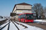 freiburg-sudbadenbus-sbg FR JS 383 steht am 16. Februar 2010 als Leerfahrt am Bahnhof Neunkirch.