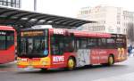 koblenzer-verkehrs-ag-kevag KEVAG (KO RY 183) mit Werbung f�r REWE.
Aufgenommen am HBF Koblenz,12.2.2010.