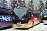 Berner Oberland Marti, Kallnach Nr. 17/BE 572'217 Setra am 9. Januar 2010 Adelboden, Unter dem Birg (Einsatz am Ski-Weltcup von Adelboden)