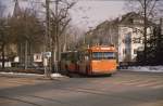 basler-verkehrsbetriebe-bvb Aus dem Archiv: FBW Trolleybus mit der Betriebsnummer 917 am Bundesplatz auf der Linie 33 Richtung Wanderstrasse. Die Aufnahme stammt vom M�rz 1985.