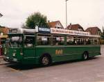 basler-verkehrsbetriebe-bvb Aus dem Archiv: FBW Autobus mit der Betriebsnummer 79 auf der Linie 37 an der Haltestelle in Bottmimgen. Die Aufnahme stammt vom August 1985.