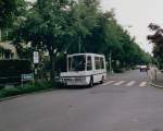 basler-verkehrsbetriebe-bvb Aus dem Archiv: Steyer Bus der Taxizentrale auf der Linie 45 im Grenacherweg. Die Aufnahme stammt vom Juli 1985.