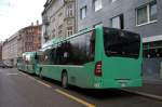 basler-verkehrsbetriebe-bvb Mercedes Citaro mit der Betriebsnummer 803 an der provisorischen Haltestelle am Wettsteinplatz auf der Linie 38. Die Aufnahme stammt vom 22.02.2010.