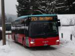 man-niederflurbus-3-generation-lions-city Funi Car Biel - MAN  BE 424202 unterwegs in Pres d`Orvin am 14.02.2010