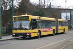 MAN Niederflurbus 1. Generation EVAG 3801 (E YX 210) mit der Linie 166 am Bahnhof Essen Dellwig,19.2.2010.