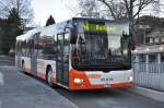 MAN Niederflurbus 3. Generation (Lions City) RBS, Worblaufen Nr. 14/BE 618'014 MAN am 1. M�rz 2010 beim Bahnhof Bolligen.