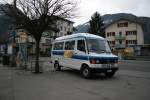 Postauto PU Schmocker, Stechelberg, BE 658'768 (Mercedes-Benz O310, 1992) am 24.2.2010 in Wilderswil. Das Fahrzeug wurde urspr�nglich an Fl�ck Reisen in Brienz abgeliefert. 