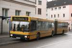 MAN Niederflurbus 1. Generation EVAG 3812 (E YX 493) mit der Linie 184 zum S-Bf Steele.
Aufgenommen am Grendplatz,25.2.2010.