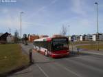Solaris Urbino Stadtbus Winterthur Nr. 225 (Solaris Urbino 12) am 27.2.2010 in Wiesendangen, Leingr�ebler