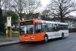 Mercedes-Benz O 405  (Niederflur-Stadtversion) Ver 277 (EN VE 316) mit Werbung f�r ENmobil.de.
aufgenommen am Bf Schwelm mit der Linie 568 nach Oberloh, 27.2.2010.