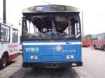 Luzern Burgas, Bulgarien Ein sehr unsch�nes Bild der Bus 16169 ex vbl 169 der Marke Siemens Volvo nach einem Technischen Defekt total ausgebrannt der Bus erlangte Totalschaden.