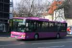 Setra S 300er-Serie NF Hermsdorf Reisen (ME HR 8407) an der Haltestelle Kettwig vor der Br�cke mit SEV wegen Sturmtief Cynthia f�r die S-Bahnlinie 6.
1.3.2010