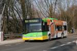 Solaris Urbino STOAG 623 (OB ST 9623) mit Werbung f�r EVO TOB Tarife.
Aufgenommen auf der Ripshorsterstr. in Oberhausen am 8.3.2010. 