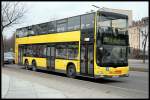 berliner-verkehrsbetriebe-bvg Wagen 3512 der Berliner Verkehrsbetriebe auf der Linie 133 nach U Haselhorst unterwegs. Der Wagen tr�gt das neue Logo 'be Berlin' (Berlin Alt-Tegel 17.03.2010)