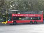 berlin B-V 3137 bef�hrt die Linie M48 der BVG am M�hlendamm. Es handelt sich um die neueste Berliner Bus-Bauart DL 05. Diese Doppeldecker haben erstmals drei Eingangst�ren und drei Treppen. 29.10.06