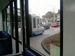 moers-niag-niederrheinische-verkehrsbetriebe-ag Innenraum mit Sicht zum Triebfahrzeug des City Bus (Train)