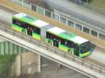 man-niederflurbus-3-generation-lions-city Ein MAN Lion's City Gelenkbus der Oberhausener Stra�enbahnen �berquert am 18.03.2010 eine Br�cke �ber den Rhein-Herne Kanal nahe des Gasometers.