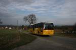 Postauto PU AVJ, Les Bioux, VD 2'649 (MAN 18.310HOCL/A51, 2001) am 25.3.2010 oberhalb Br�tonni�res. 