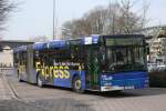 wuppertaler-stadtwerke WSW 0162 (W SW 395) mit Werbung f�r den Nachtextress.
Aufgenommen am Bahnhof Oberbarmen mit dem Schwebebahn Express.
17.3.2010