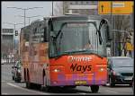 Bova Futura Nach Budapest f�hrt dieser Reisebus der Fa. Orangeways Zrt., 2040 Buda�rs (gesehen Dresden Hauptbahnhof 27.03.2010)