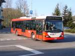 Bls Busland AG, Burgdorf BE 75'827 Scania (ex. Lanz, Huttwil) am 26. April 2008 beim Bahnhof Hasle-R�egsau.