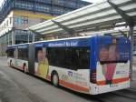 saarbrucken-saarbahn-gmbh Hier ist ein Citaro Gelenkbus mit neuer Werbung zu sehen. Die Aufnahme des Photos war am 30.03.2010.Der Bus tr�gt Werbung der Volksbank.
