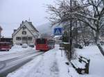 Hier zu sehen das Heck des Busses im neuen RVS ...