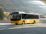 Kt. Graubunden Postauto - MAN Lion`s Regio GR 162983 in der B�ndner Abendsonne im Busterminal von Chur am 07.04.2010