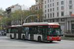 Auch Gelenkbusse kann man in Barcelona auf gewissen Strecken finden, ...