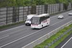 Bova sonstige Volwo Reisebus,auf der A2 bei Lehrte/Nidersachen am 13.05.2010.