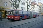 freiburg-vag Wagen 347 (Vetter 16SH) 'P�cklewagen' am alten Standort am Bertoldsbrunnen im Januar 2003