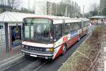 freiburg-vag FR-SW 916 (Setra SG 219 SL) steht hier am Moosweiher auf der OL 36 (2002) Das Fahrzeug wurde 2003 ausrangiert und verkauft