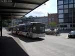 scania-hess-aufbau RVBW Nr. 141 (Scania/Hess N310UA) am 22.5.2010 in Baden, Bahnhof West. Auch die RVBW hatte mit den ersten Scania Gelenkern Probleme, so dass sie auf Garantie durch Hess ersetzt wurden.