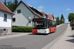 man-niederflurbus-3-generation-lions-city-u-tu 21.05.2010: Ein MAN Lion's City � 313 der Saar-Pfalz-Bus bef�hrt die Linie 353 nach Uchtelfangen, abgelichtet in Schiffweiler-Heiligenwald. Diese Linie f�hrt nur w�hrend der Schulzeit, bis auf 4 oder 6 Fahrten verkehren in diesem Bereich nur Linien der NVG. Das Foto zeigt den SB-RV 166, der aus dem baujahr 2006 stammt und die Vollst�ndige DB Stadtverkehr-Beschriftung und die SaarVV 'Regio-Front' tr�gt.