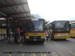 Postauto PostAuto, Region Bern, PU AVG Busbetrieb Meiringen, ein NAV BH4 und ein Setra 412UL in Meiringen Bahnhof