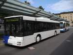 saarbrucken MAN Bus. Die Aufnahme des Foto war am 06.07.2010.Hinten tr�gt der Bus Werbung f�r eine Veranstaltung in der Saarlandhalle Saarbr�cken.