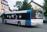 Solaris Urbino Solaris Urbino der Firma Baron Reisen Im Auftrag der Saarbahn AG am 23.08.07 als Linie 120, bei der Ausfahrt Brebach Bahnhof