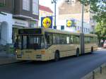 mercedes-benz-o-405-n-niederflur-stadtversion Mercedes-Benz O 405 N (Niederflur-Stadtversion) als SEV f�r die U-Bahnlinie 2 zwischen S+U Bahnhof Pankow und U-Bahnhof Senefelder Platz an der Haltestelle Pankow Masurenstra�e.