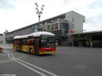 Postauto Postauto/PU SteinerBus Nr. 7 (Volvo 7700 Hybrid) am 25.7.2010 im Testeinsatz bei Stadtbus Frauenfeld, beim Bahnhof Frauenfeld. Das Frauenfelder Stadtbusnetz wird wieder einmal neu ausgeschrieben, wozu eine Bedingung ist Hybridbusse einzusetzen. Einen solchen wird nun getestet.